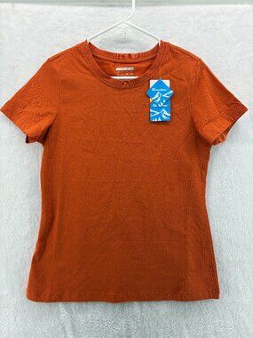 Magcomsen Women’s Small Orange Crew Neck T Shirt Short Sleeve Cotton Tee NWT